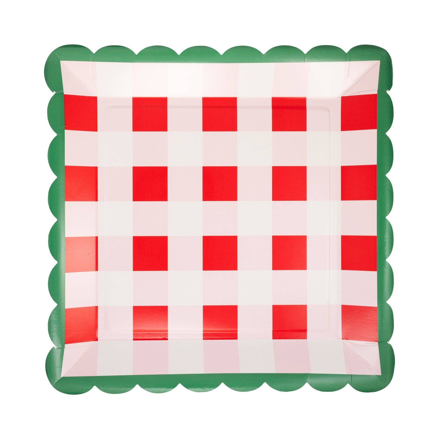 Plaid Scalloped Edge Plates