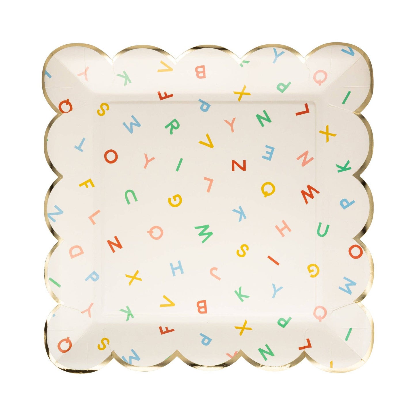 Scattered Alphabet Paper Plates
