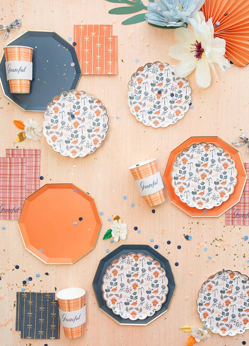 Sunkissed Orange Gold Foil Bow Napkins