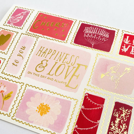 Happiness and Love Wedding Card