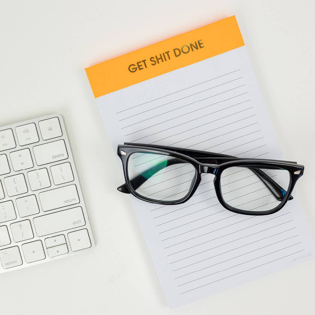 Get Shit Done Notepad - Lined Notepad - Perforated Sheets - Orange