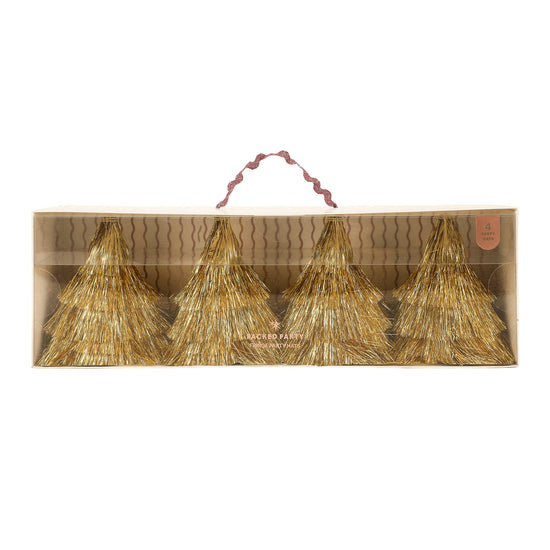 Golden Girl Mini Gold Fringe Party Hats Set