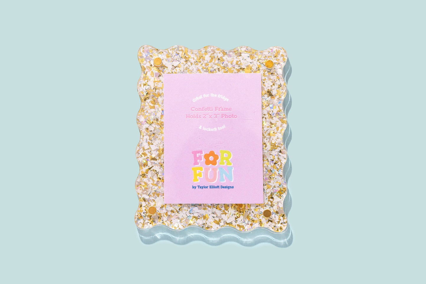 FOR FUN - Acrylic Magnetic Frames - Assorted Colors: Pearl Confetti