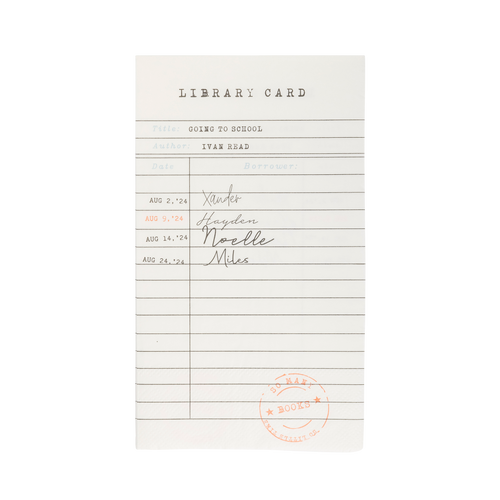 Library Card Dinner Napkins