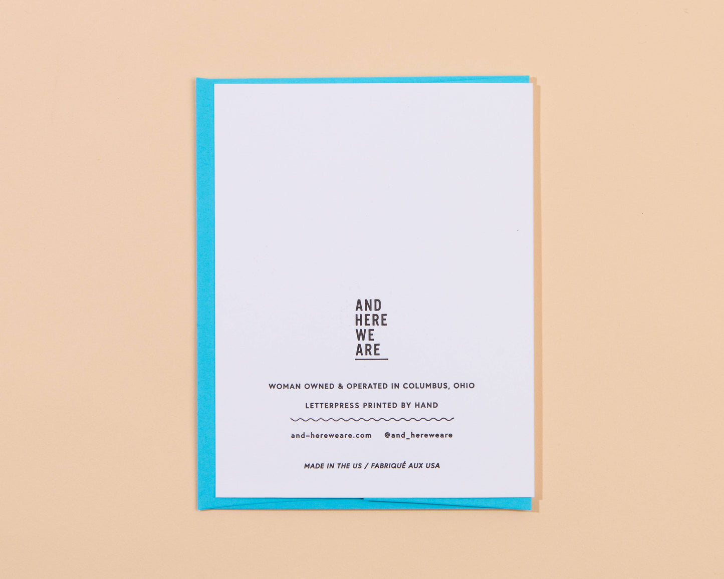 Eight Arms Sympathy Letterpress Greeting Card- Made in USA