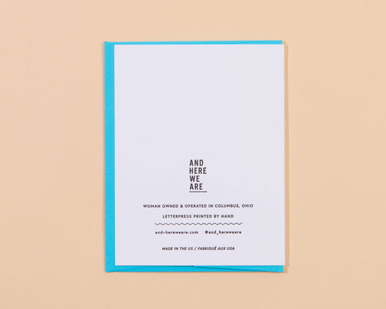 Eight Arms Sympathy Letterpress Greeting Card- Made in USA