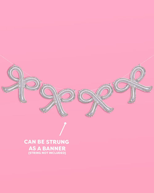 Shimmer Bow Foil Balloons - 4 Pack - No Helium