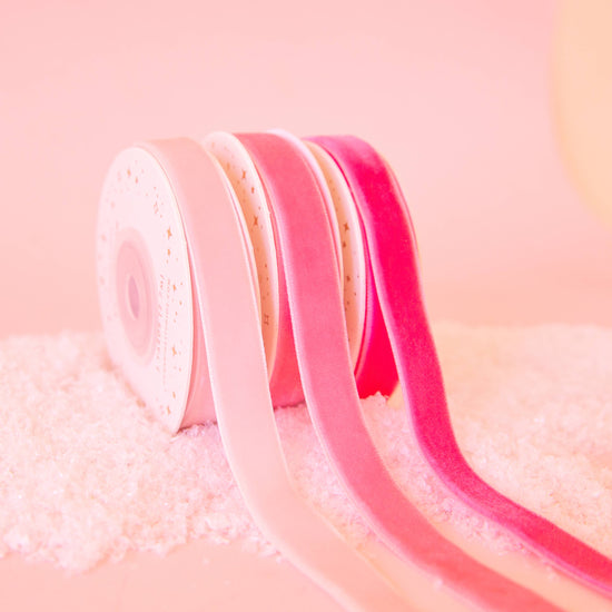 Holiday Velvet Ribbon Pack - Pink