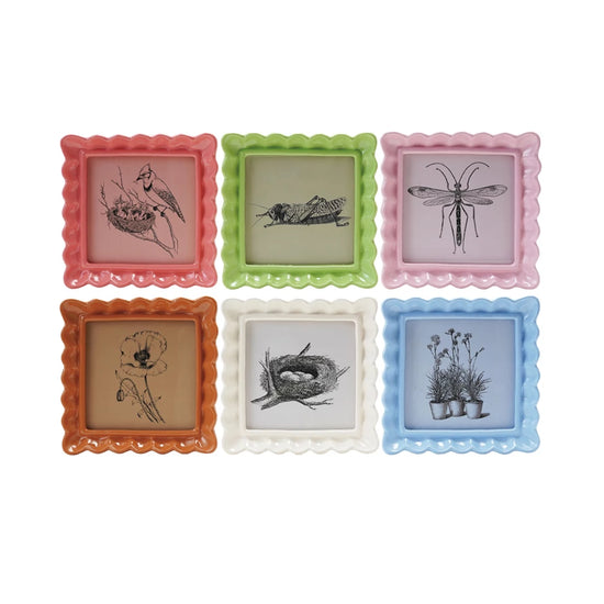 Resin Ruffled Photo Frame - 6 Colors