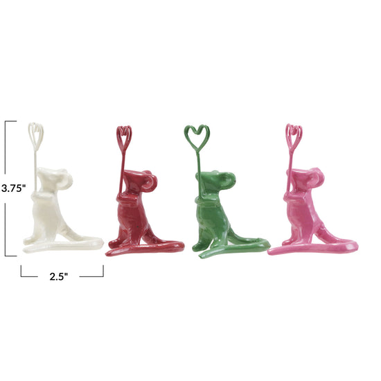 Enameled Cast Iron Mouse Photo Holder