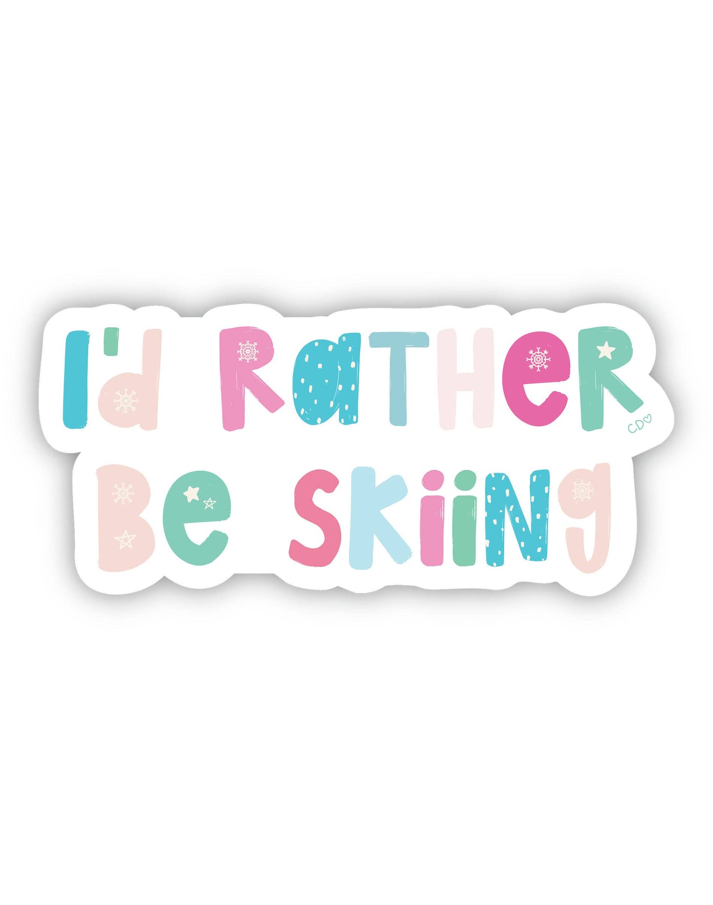 I'd Rather be Skiing Decal Sticker