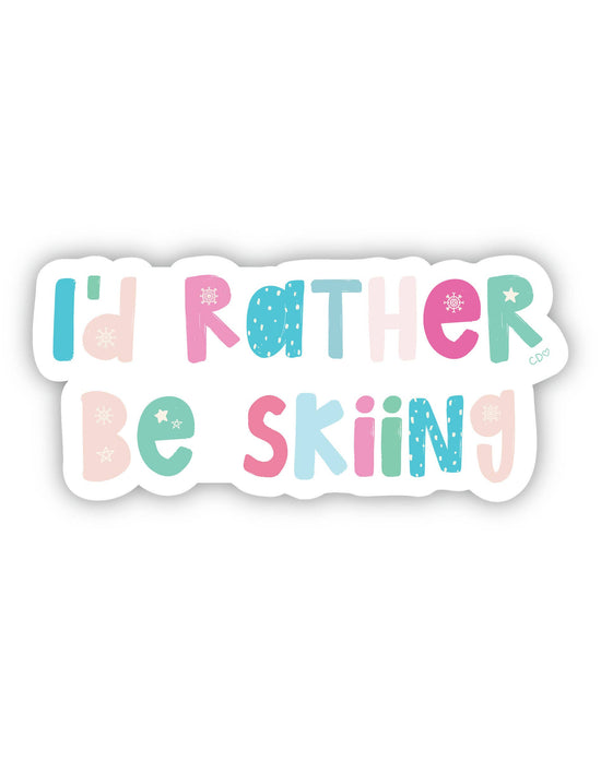 I'd Rather be Skiing Decal Sticker