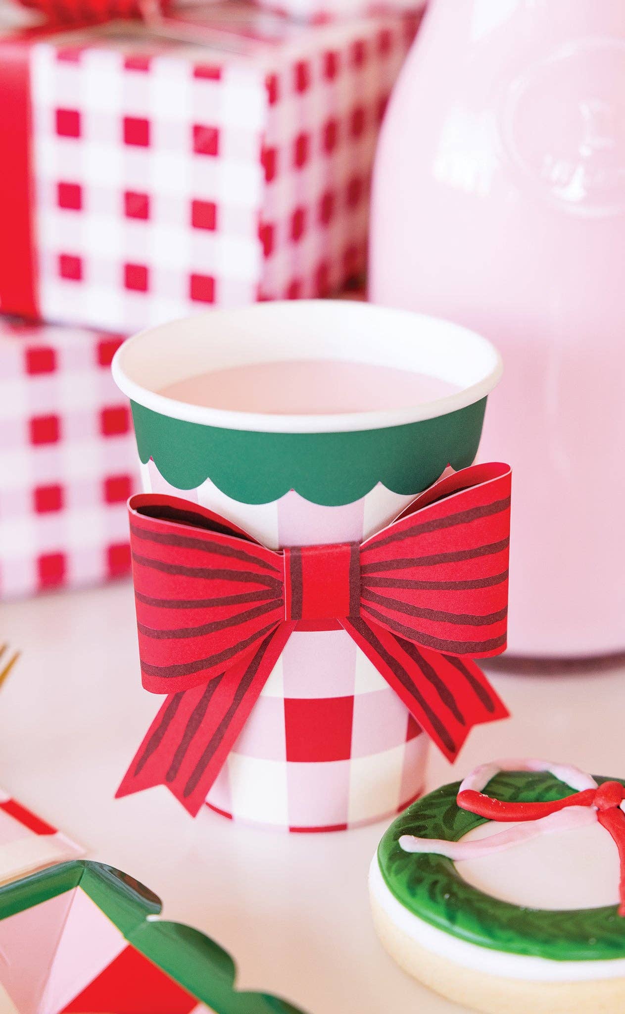 Plaid Cups with Bows