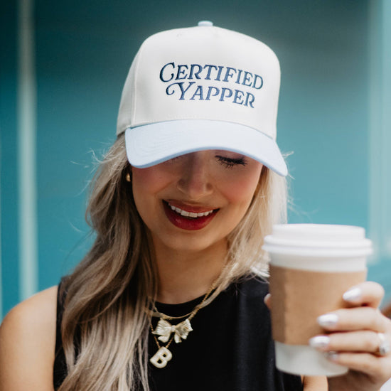 Certified Yapper Vintage Style Hat - Blue