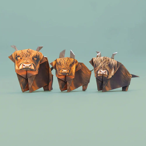 Paper Highland Cows DIY Origami Kit