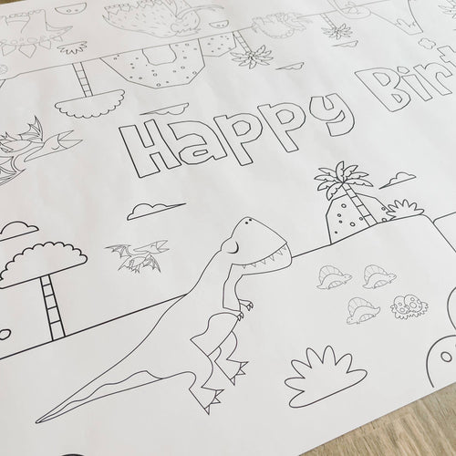Color-in Table Runner - Dinosaur