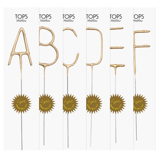 Big 8" Gold Letter Sparkler Wand - Letter A