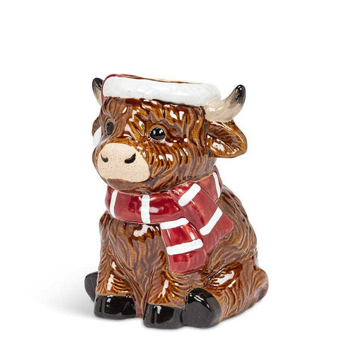 Holiday Highland Cow Vase