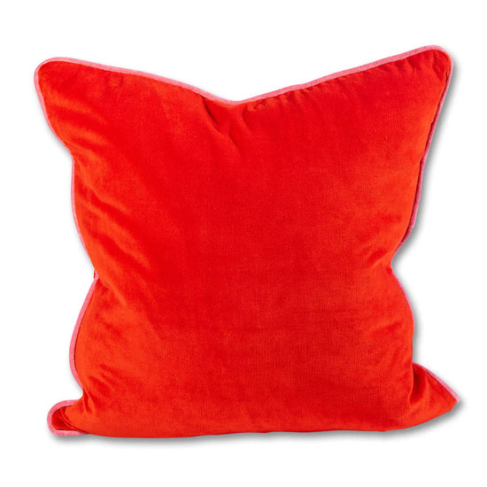 Charliss Velvet Pillow - Cherry + Light Pink: WITH INSERT