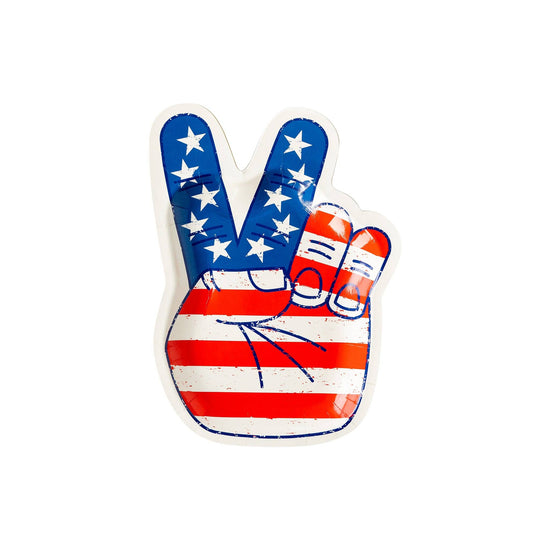 Peace Sign Hand Plates - 10 ct.