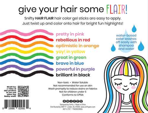 HAIR FLAIR - Hair Color Gel Sticks - Set of 8
