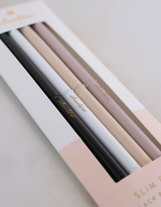 Matte Neutrals Slim Pens - Set of Four