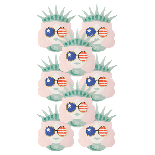 Lady Liberty Shaped Plates - 8 ct.