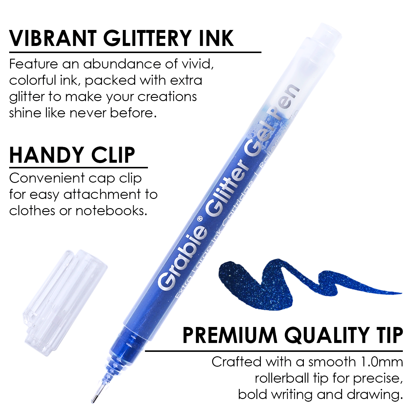 Jumbo Iridescent Glitter Gel Pen Set of 18