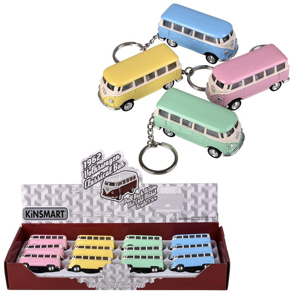 2.5" Diecast VW Bus Keychain - Pastel