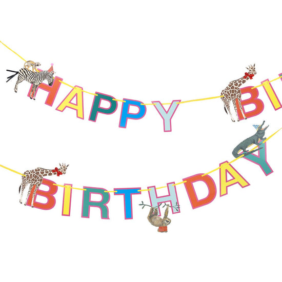 Safari Animal Happy Birthday Paper Garland