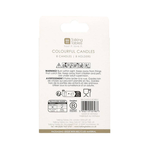 Colorful Bobble Candles - 8 Pack
