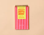 Red/Pink Cabana Stripe Mini Notebook