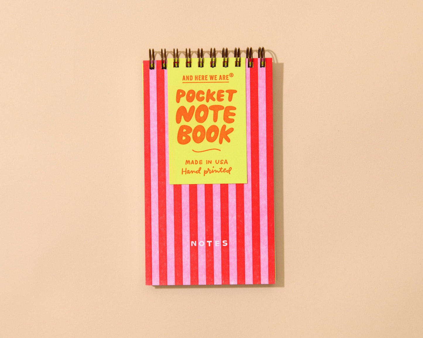 Red/Pink Cabana Stripe Mini Notebook