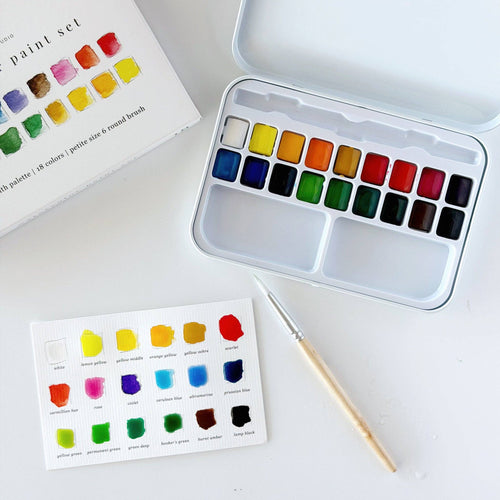 Watercolor Set - 18 Colors with Brush