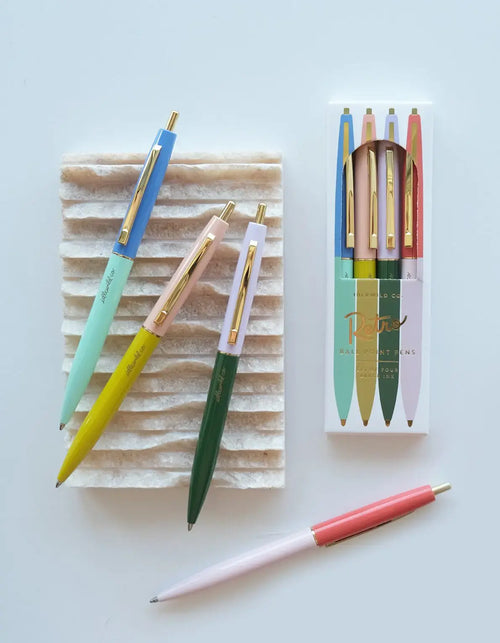 Retro Pen Set of Four - Rainbow