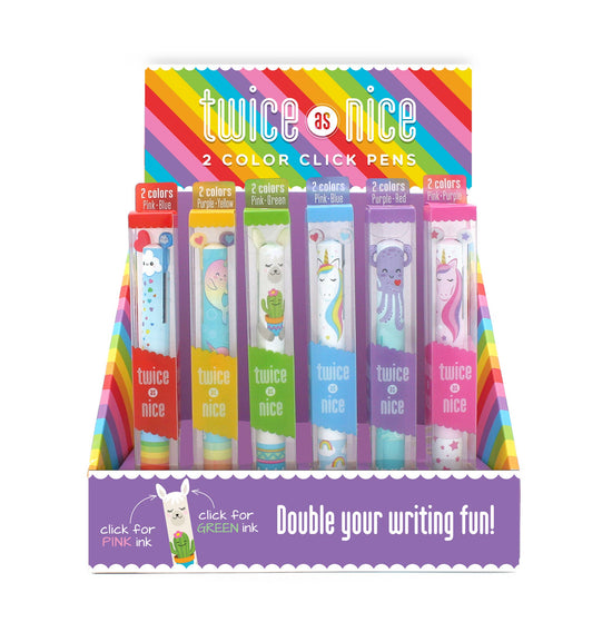 Twice as Nice Rainbow 2-Color Click Pen