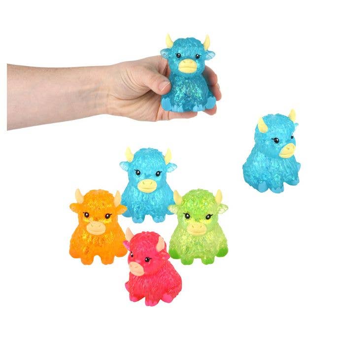 Highland Cow Glitter Sugar Squeeze Toy Fidget