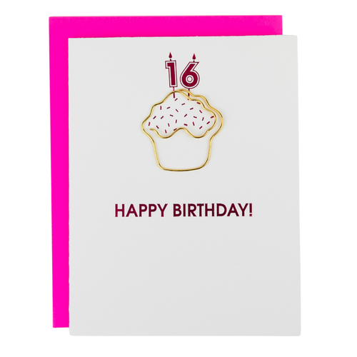 Happy Birthday 16 Milestone Paperclip Card