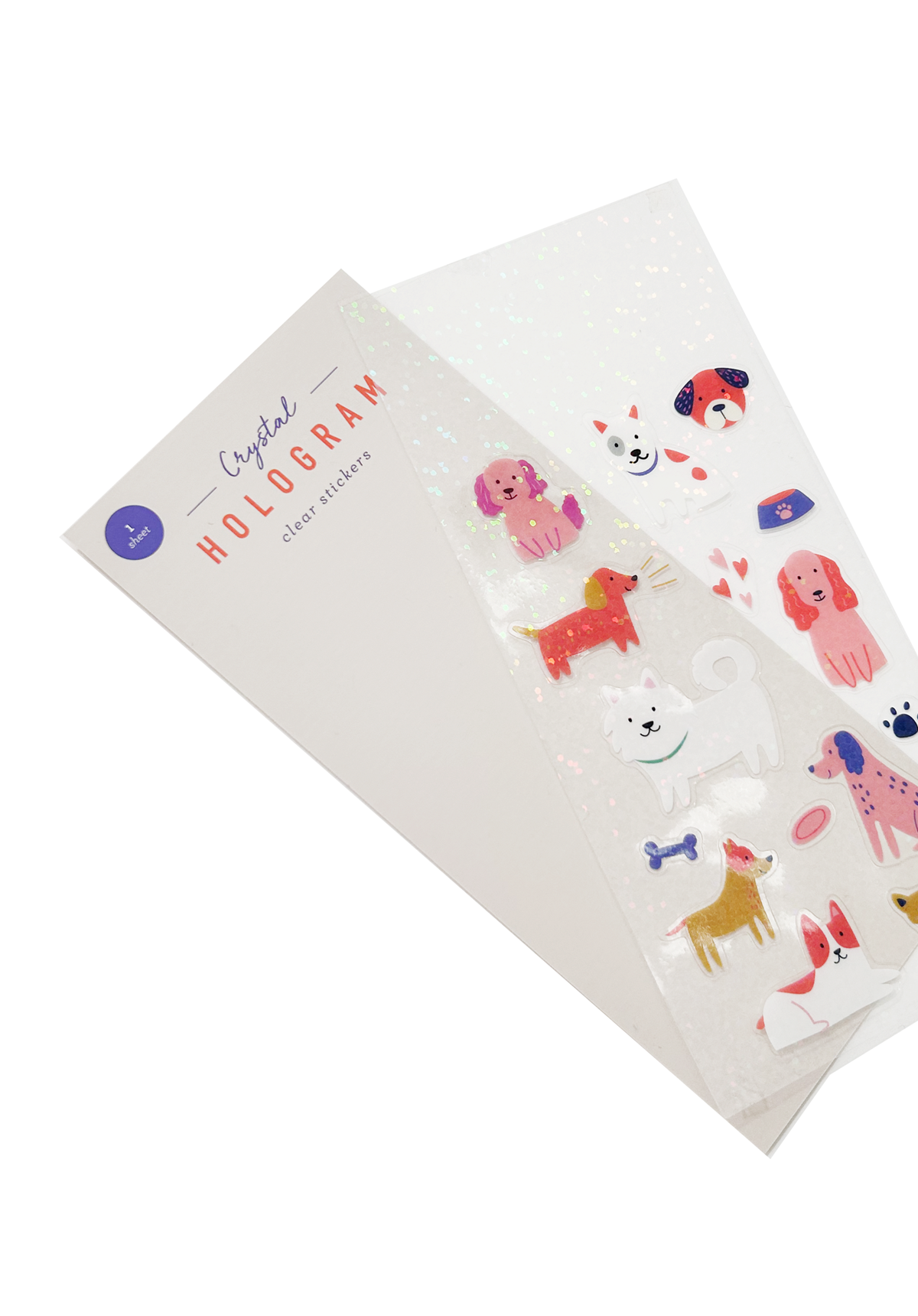 Dogs Hologram Clear Sticker Set