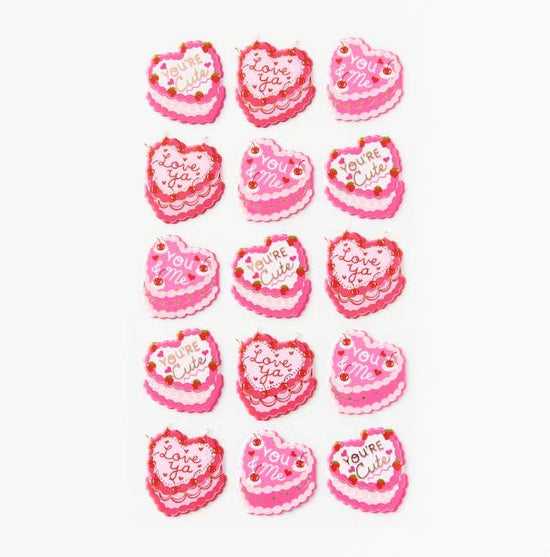 Vintage Heart Cake Stickers