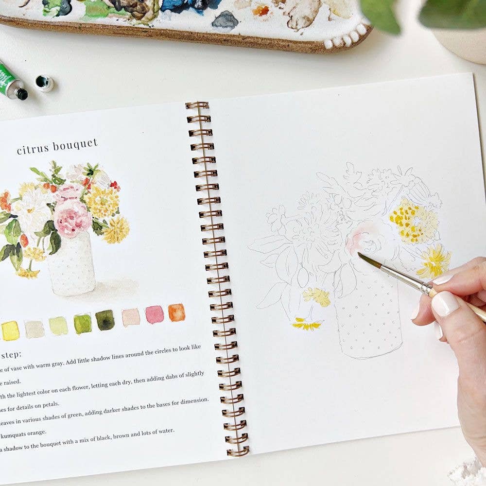 Load image into Gallery viewer, bouquets watercolor workbook
