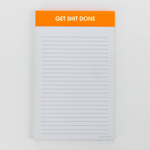 Get Shit Done Notepad - Lined Notepad - Perforated Sheets - Orange