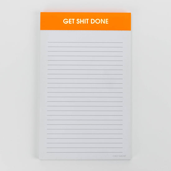 Get Shit Done Notepad - Lined Notepad - Perforated Sheets - Orange