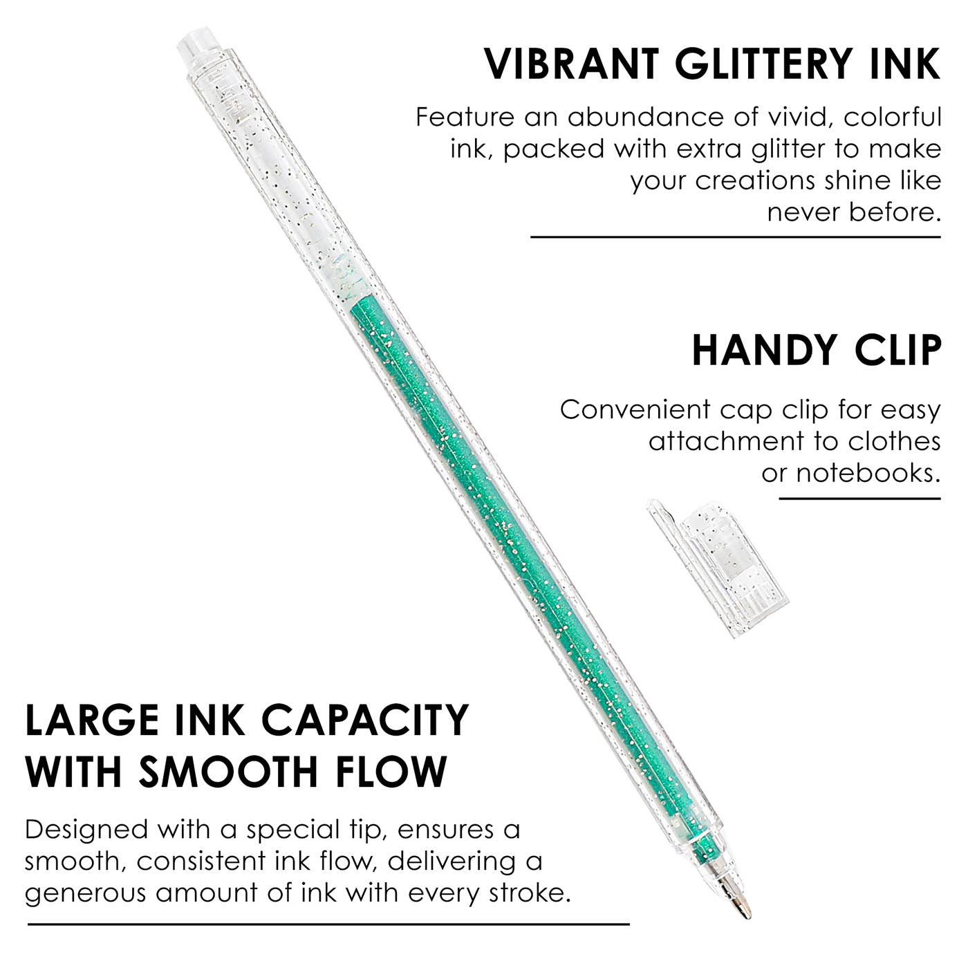 Iridescent Glitter Gel Pen Set of 18