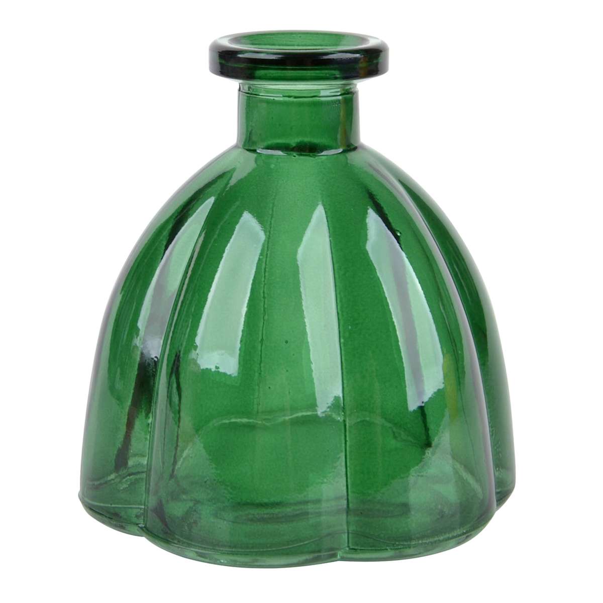 Green Glass Bud Vases
