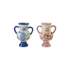 Hand-Painted Floral Stoneware Vase