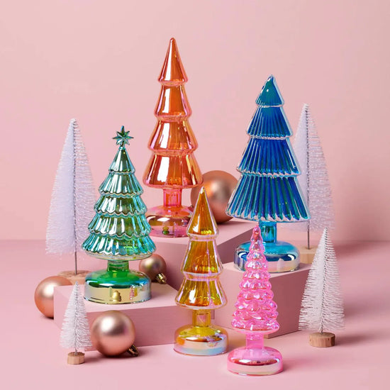Colorful Glass Christmas Trees