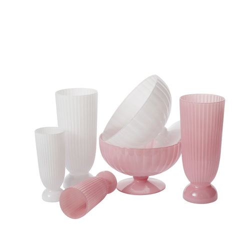 White Fluted Compote