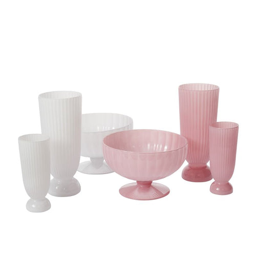White Fluted Compote