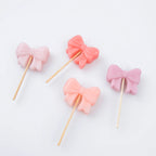 Pink Bow Candles - Set of 4